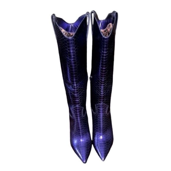 Antonio Melani Metallic Lavender Snake
Print Leather Western Tall Boots(Size 6M) - Picture 7 of 14